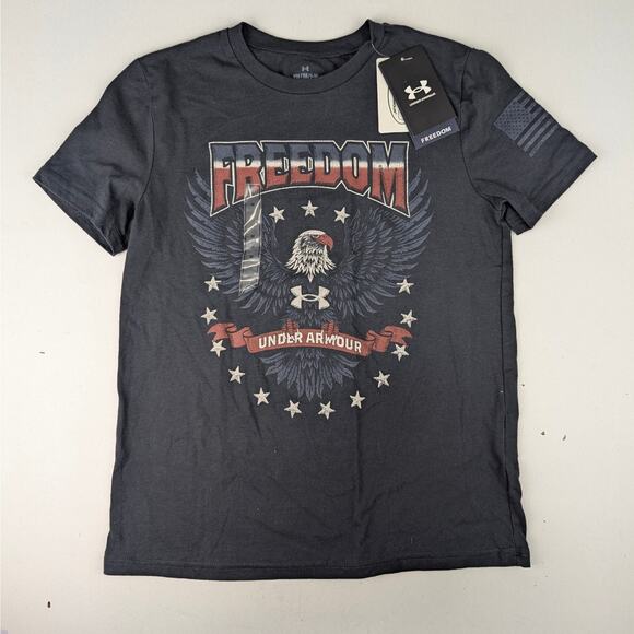 Under Armour Other - Under Armour Youth Medium Freedom Eagle Tee - Anthracite Charcoal/Navy/Red